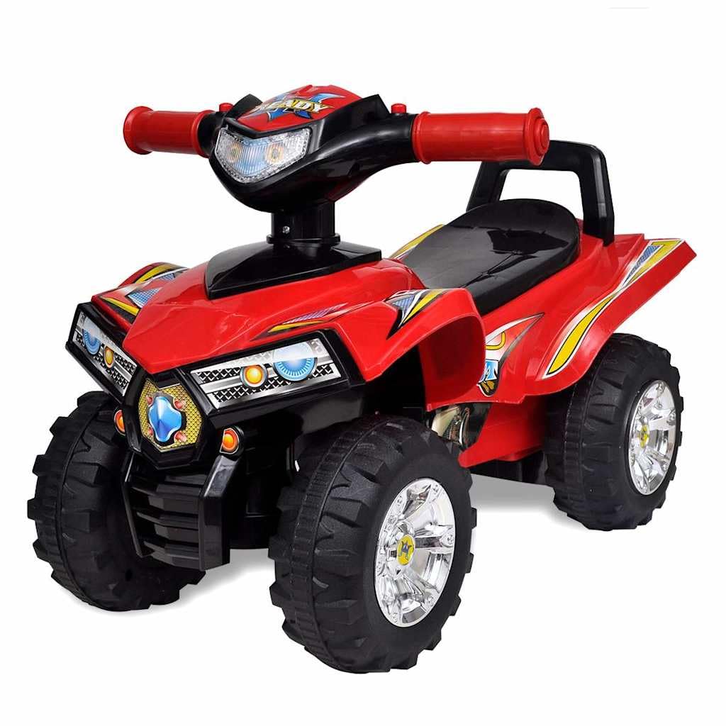 vidaXL Quad Correpasillos Infantil Sonido y Luces Rojo Moto de Juguete Niños