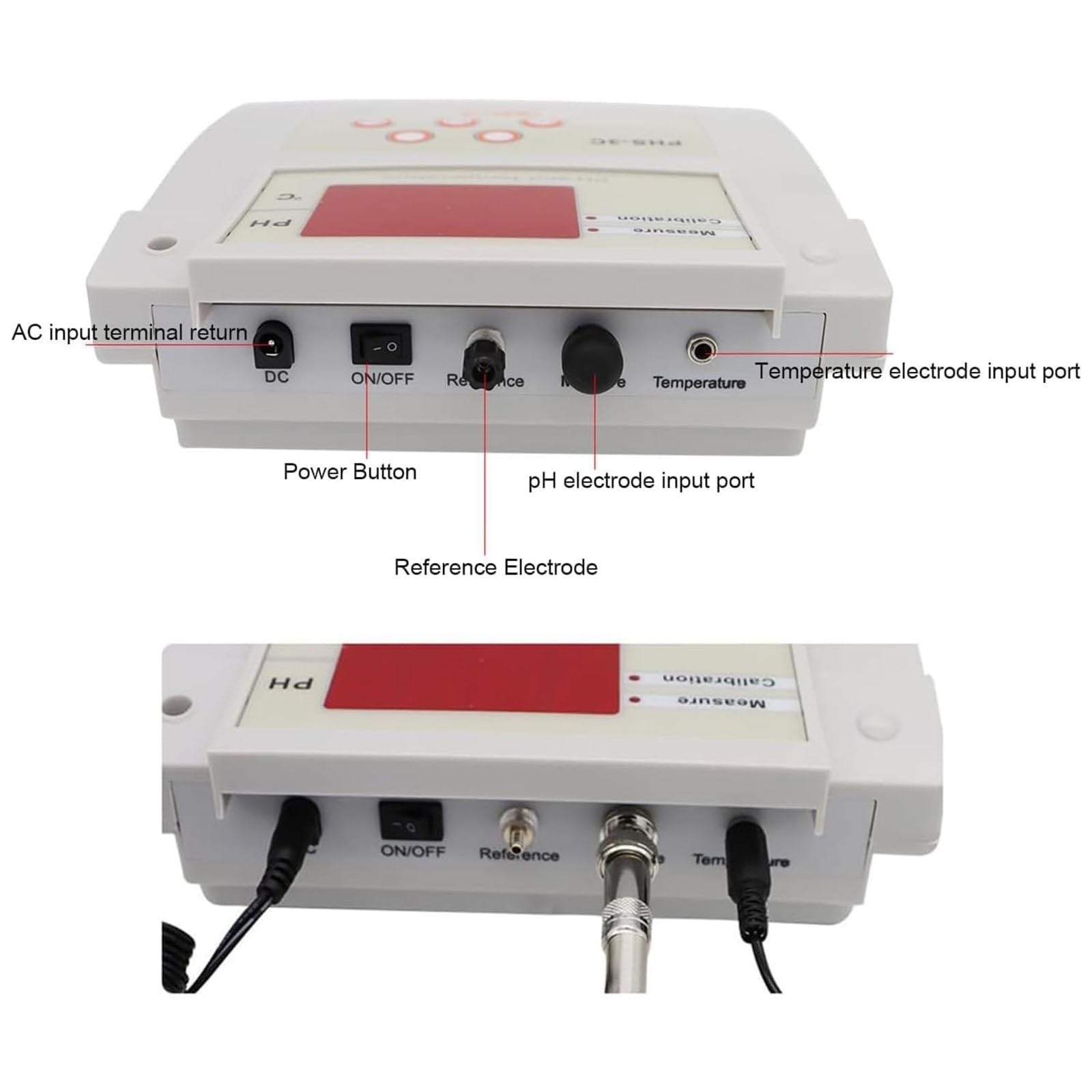 Misuratore di pH da laboratorio da tavolo, misuratore di pH da tavolo con calibrazione automatica dell'acidità, misuratore di acidità da tavolo con calibrazione automatica, precisione di pH ±0,01, cal