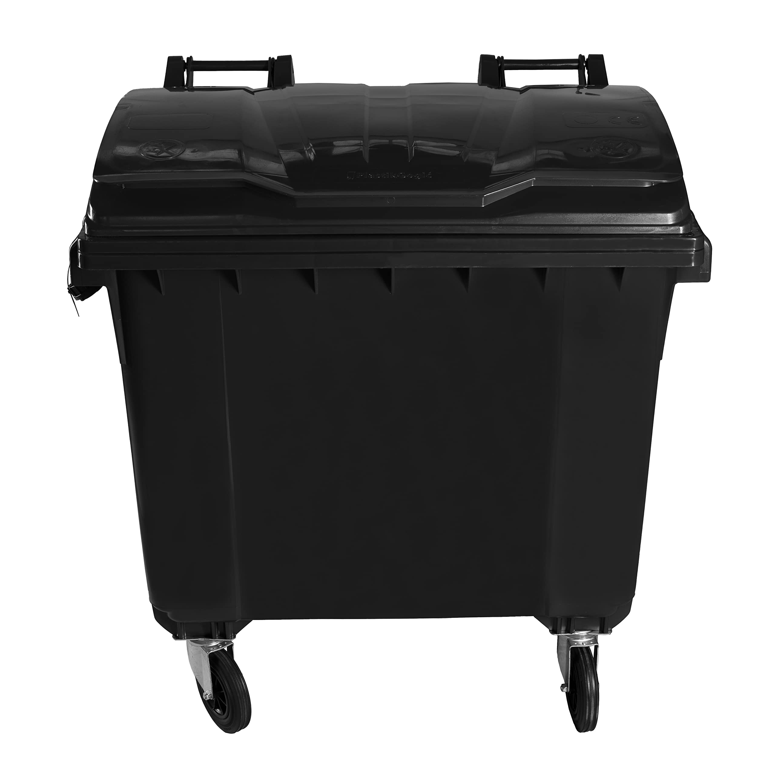 Hardwex Müllcontainer mit 4 Rädern mit Flachdeckel, Müllgroßbehälter, Abfalltonne, Mülltonne, Volumen: 1 100 Liter, Farbe: Blau, Größe: 1 344 x 1 370 x 1 070 mm
