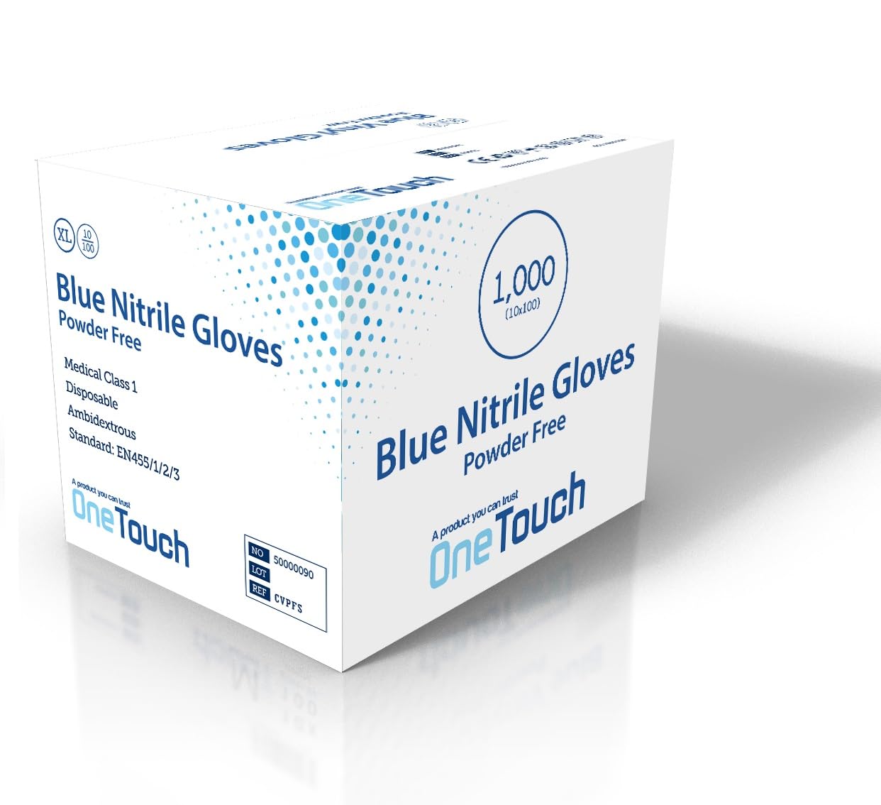 A406 Blue Nitrile Gloves Powder Free Disposable Examination Glove Latex Free, Medical Grade Food Safe Ideal for Cleaning, Mechanics, Tattoo, Hairdressing 1000 (Small)
