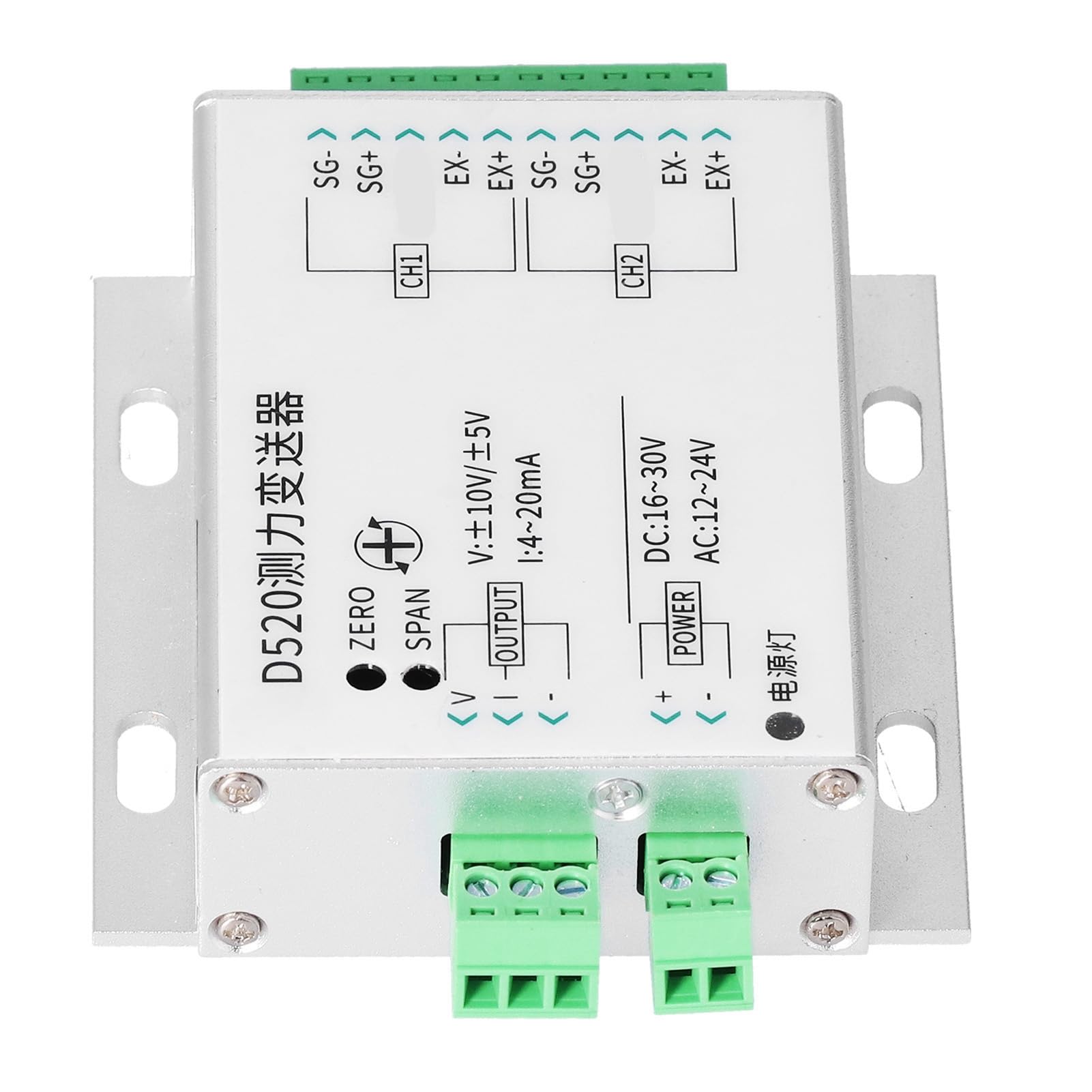 Con diseño de salida 2 en 1, sensor transmisor de presión del transductor de medición de fuerza, salida de 0-20 mA, alimentación de 16-30 V CC, 12-24 V CA, precisión de (Voltaje 0-±5V)