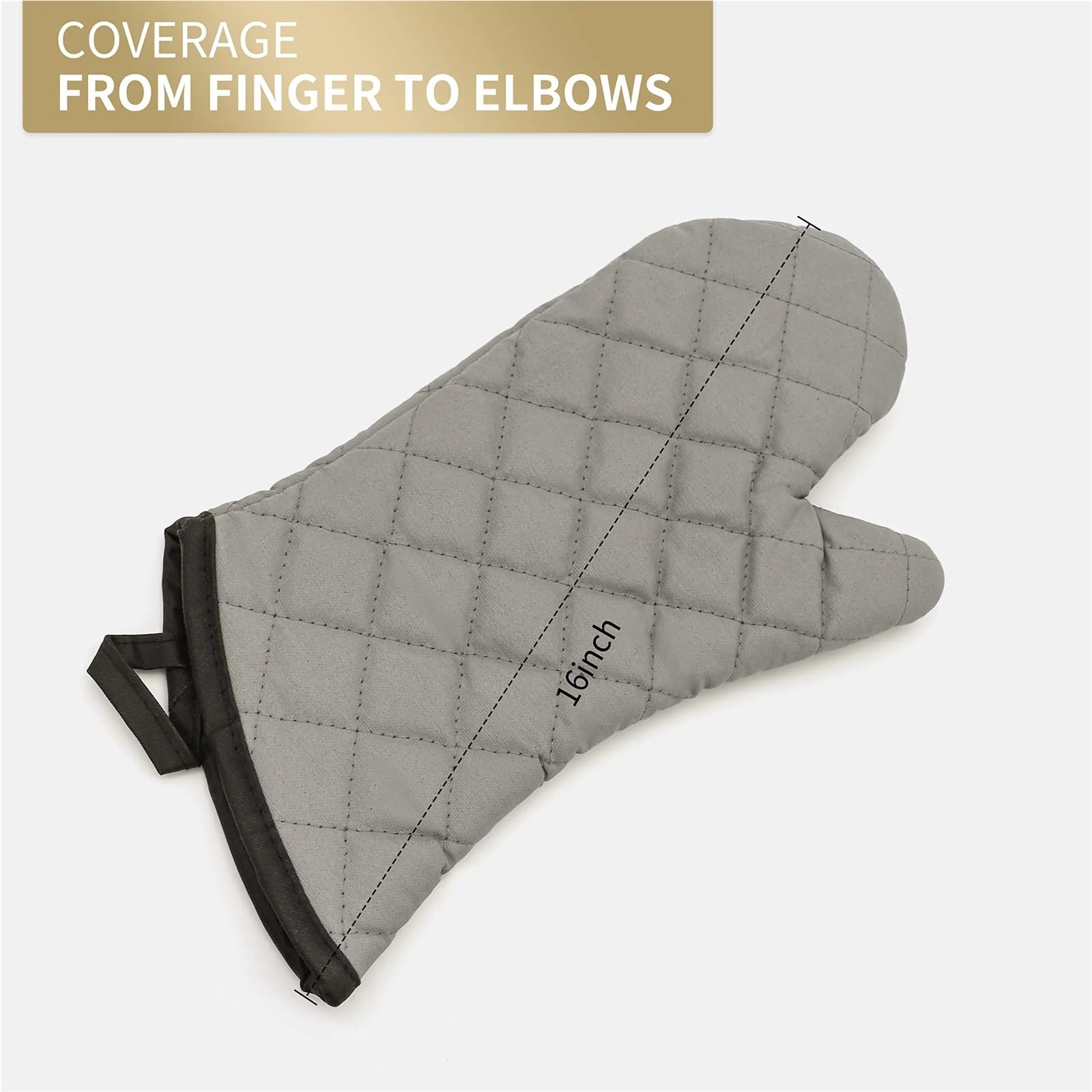Gants de Cuisine Confortables, Lot de 2, en Tissu éponge matelassé avec Doublure en Coton, Extra Longs, Style Classique Professionnel.
