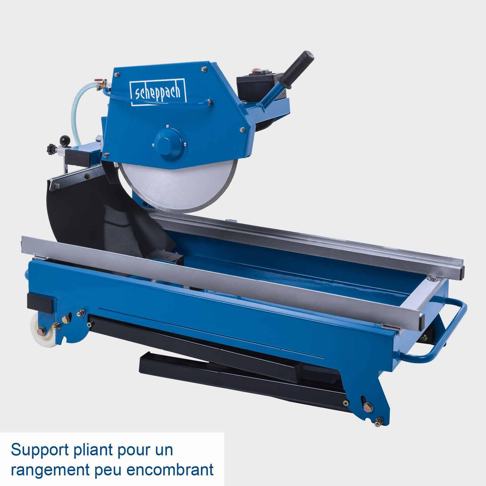 Scheppach Tronçonneuse à matériaux HSM3500 - Coupe-carreaux - 700mm de longueur de coupe - 110mm de hauteur de coupe - Pompe à eau & butée angulaire - Tête de scie 0°- +45°