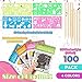 Fulmoon 100 Pack Scratch Note Pads for Kids, Scratch Notebooks Bulk Scratch Note Pads Rainbow Art Paper Goody Mini Coloring Books for Kids Art Party Supplies