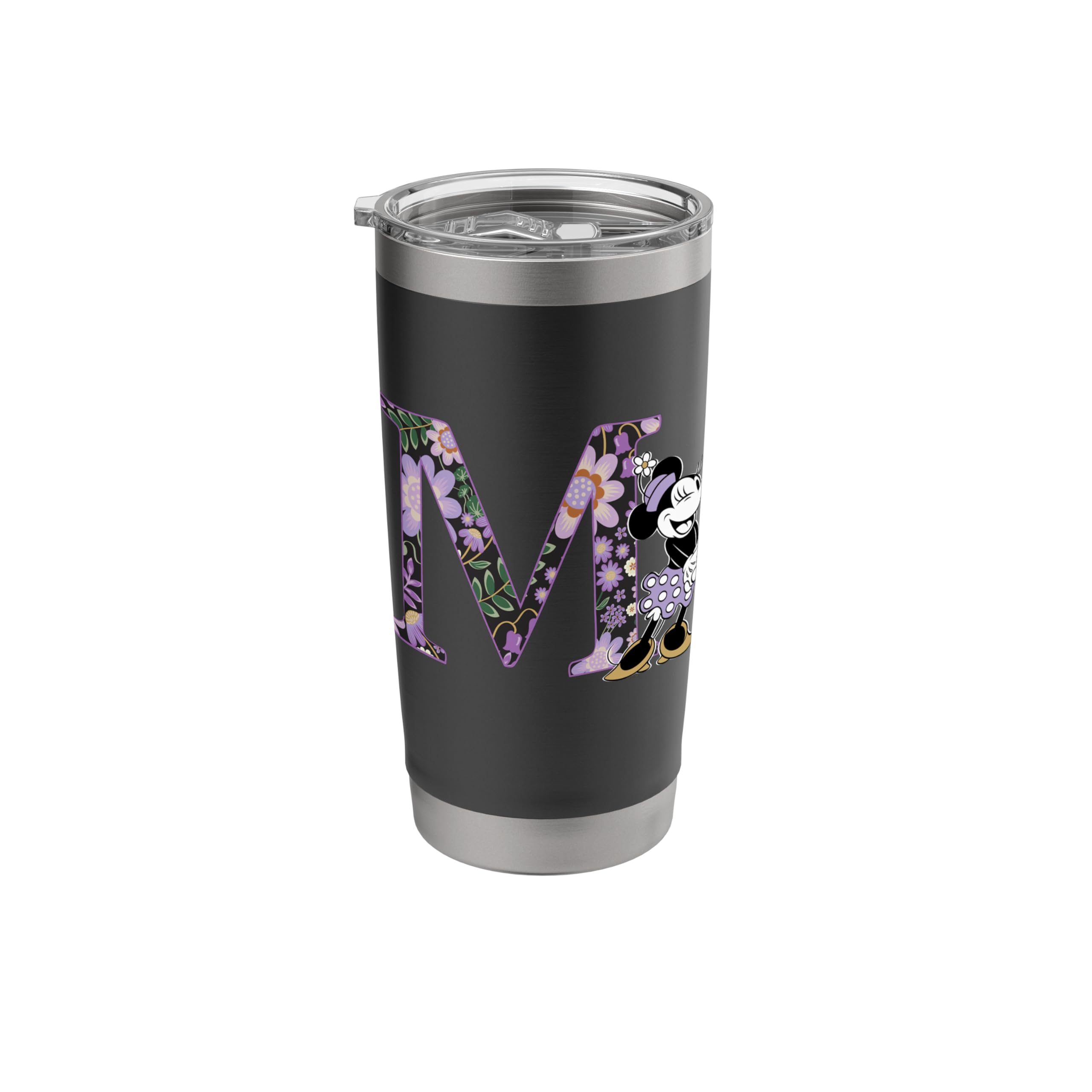 Disney Minnie Mouse Spring Flowers Monogram Floral Initial M Stainless Steel Insulated Tumbler
