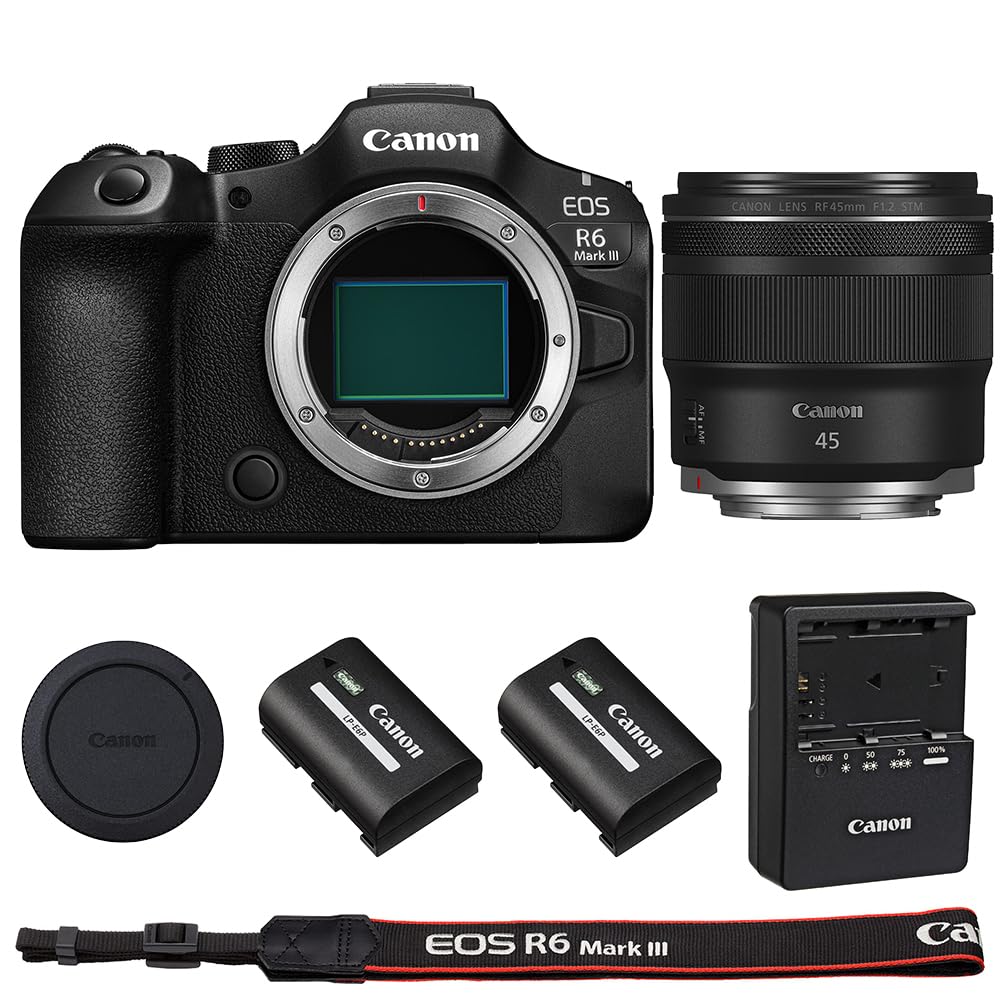 Canon EOS R6 Mark III Mirrorless Camera with RF 45mm f/1.2 STM Lens & Extra Canon LP-E6P Battery-picture-30
