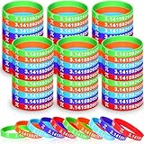 Foilswirl 100 Pcs Pi Day Wristbands 3.14 Fun Math Pi Bands Teacher Educational Institution Gift 3.14 Symbol Math Party Favors for Lover Homecoming