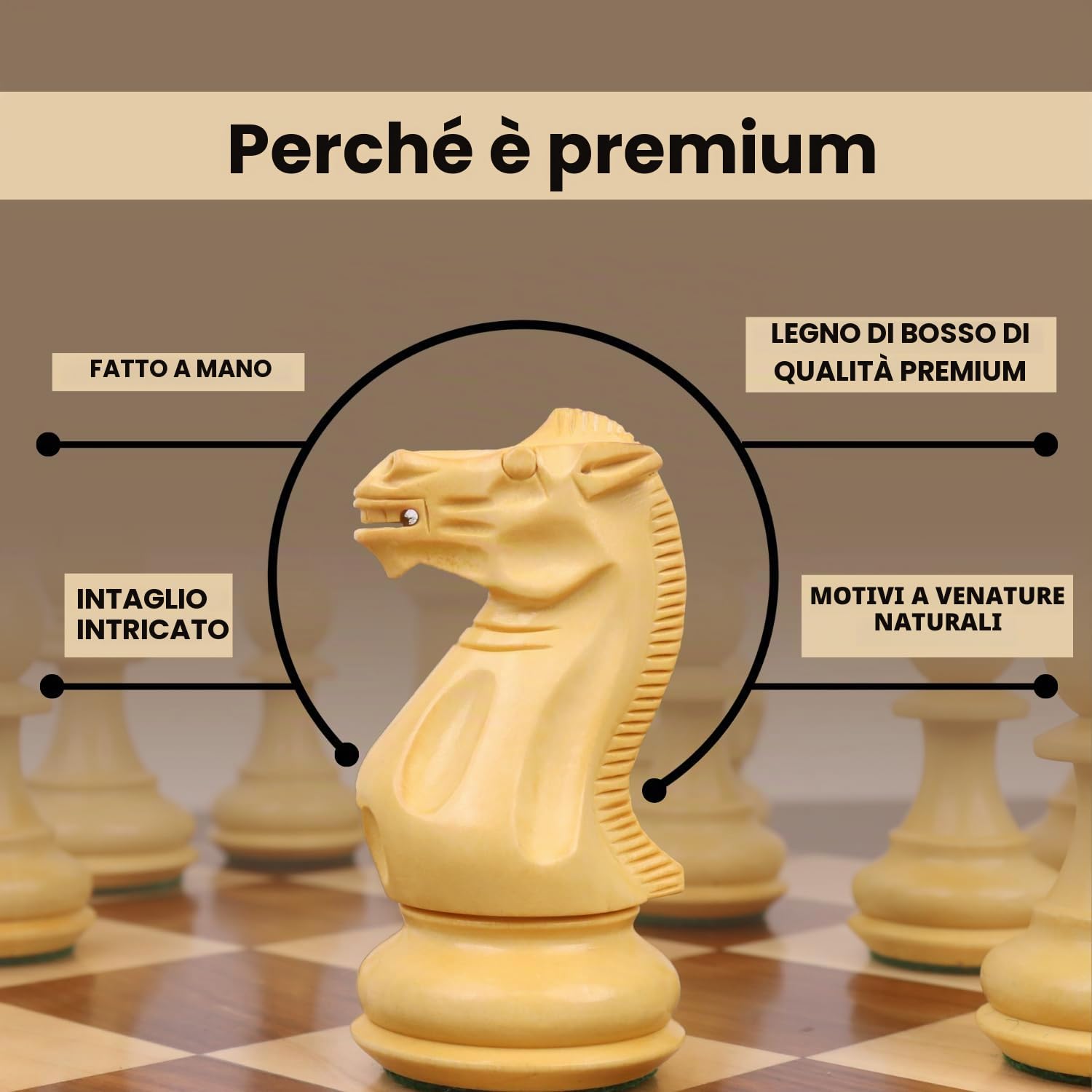 RoyalChessMall - Set di scacchi in legno pesato da 4,1" Pro Staunton - Solo pezzi di scacchi - Palissandro dorato - 4 regine