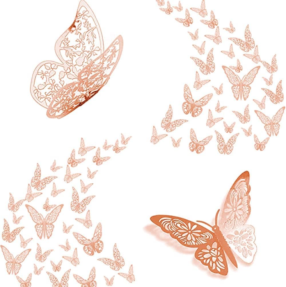 お買い得 ウォールステッカー 立体 蝶 3d バタフライ 冷蔵庫 インテリア テープ付き 部屋飾り 窓に貼る