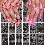 MOLILON Airbrush Stencils for Nails - Moon Star Heart Butterfly, French Tip Nail Stickers Decals Printing Templates Stencil Tool Hollow Nail Art Stickers for Nail Designs (154 Designs, 24 Sheets)