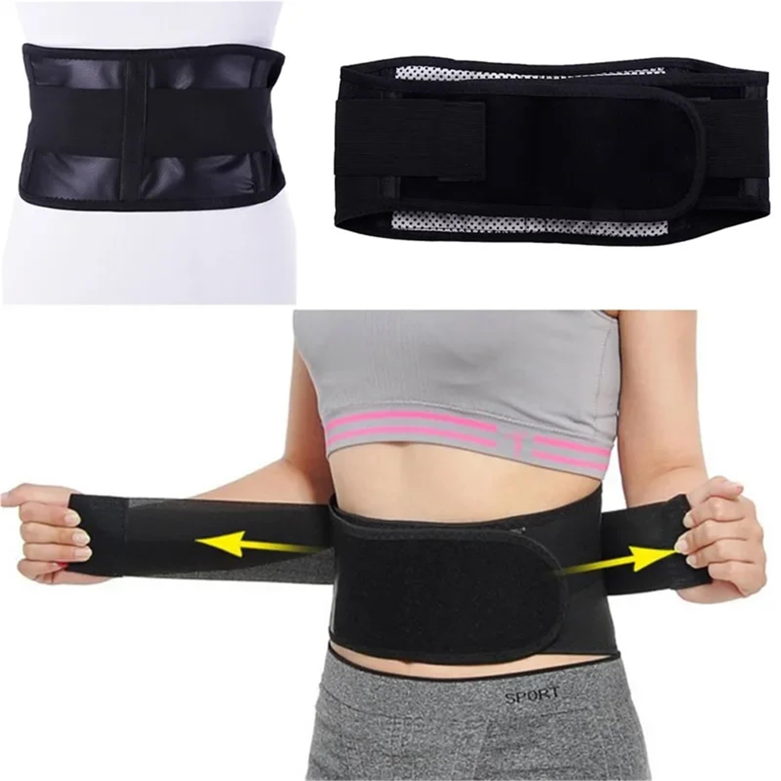 Fascia Lombare Supporto Cintura lombare con supporto for la schiena, doppia fascia(M 105cm)