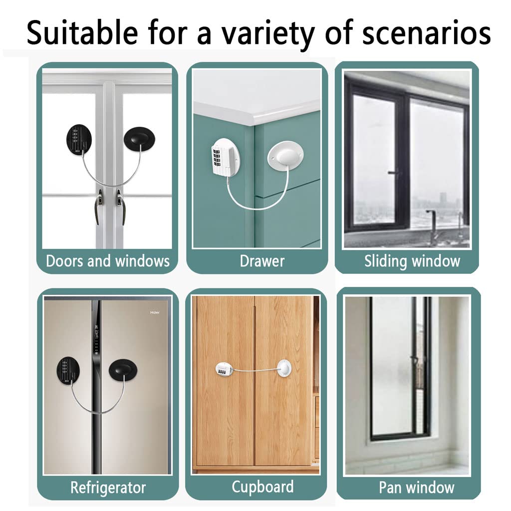 Cerraduras de Seguridad para Ventanas, Cerradura para refrigerador de Seguridad para niños, cerraduras de Seguridad para niños con restrictor de Ventana, cerraduras con restrictor
