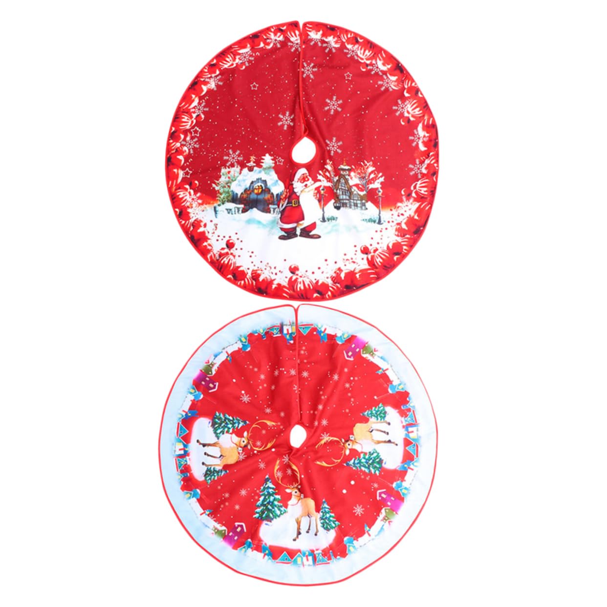Alipis 3sets Weihnachtsbaumrock Dekorationen Rentierbaum Rock Ornamente Weihnachts Party Weihnachten Party Umstandskleidung Weihnachtsbaumschmuck Baumbodenabdeckung Flanell Rot 2pcs*3