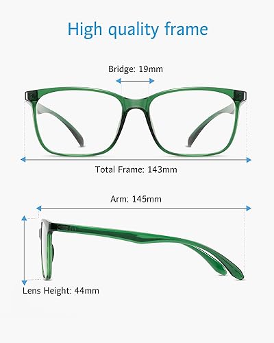 Miniatura 4 de ANRRI Gafas de bloqueo de luz azul, lentes antifatiga ocular, marco ligero, lentes verdes transparentes para hombresmujeres