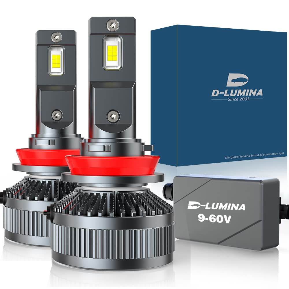 D-Lumina H8 / H11 Żarówka Led Canbus 130W 26000LM Chip CPS 6500K 400% Jasne 9-60V działa zarówno dla samochodów, jak i ciężarówek, działa zarówno z soczewką, jak i bez soczewki, Żarówka LED 2 sztuk