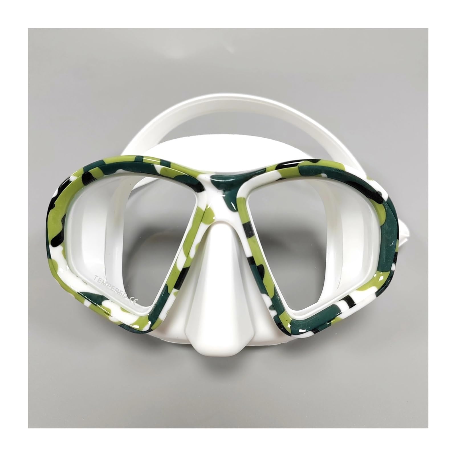Masque Masques de plongée Masque de plongée sous-Marine Camouflage Anti-buée équipement de pêche au harpon Masque de Natation(Pink White)
