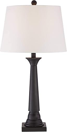 Miniatura 7 de 360 Lighting Dolbey - Juego de 2 lámparas de mesa rústicas de granja de 28 pulgadas de alto con reguladores de mesa de bronce profundo, columna