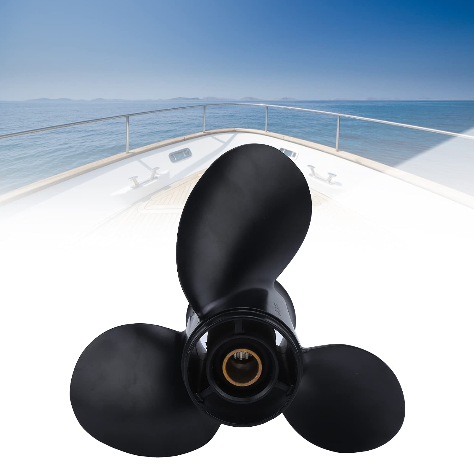 Lega di alluminio Mariner Nero Fuoribordo 3 Lame Elica per 9.25X11 Accessori Barca