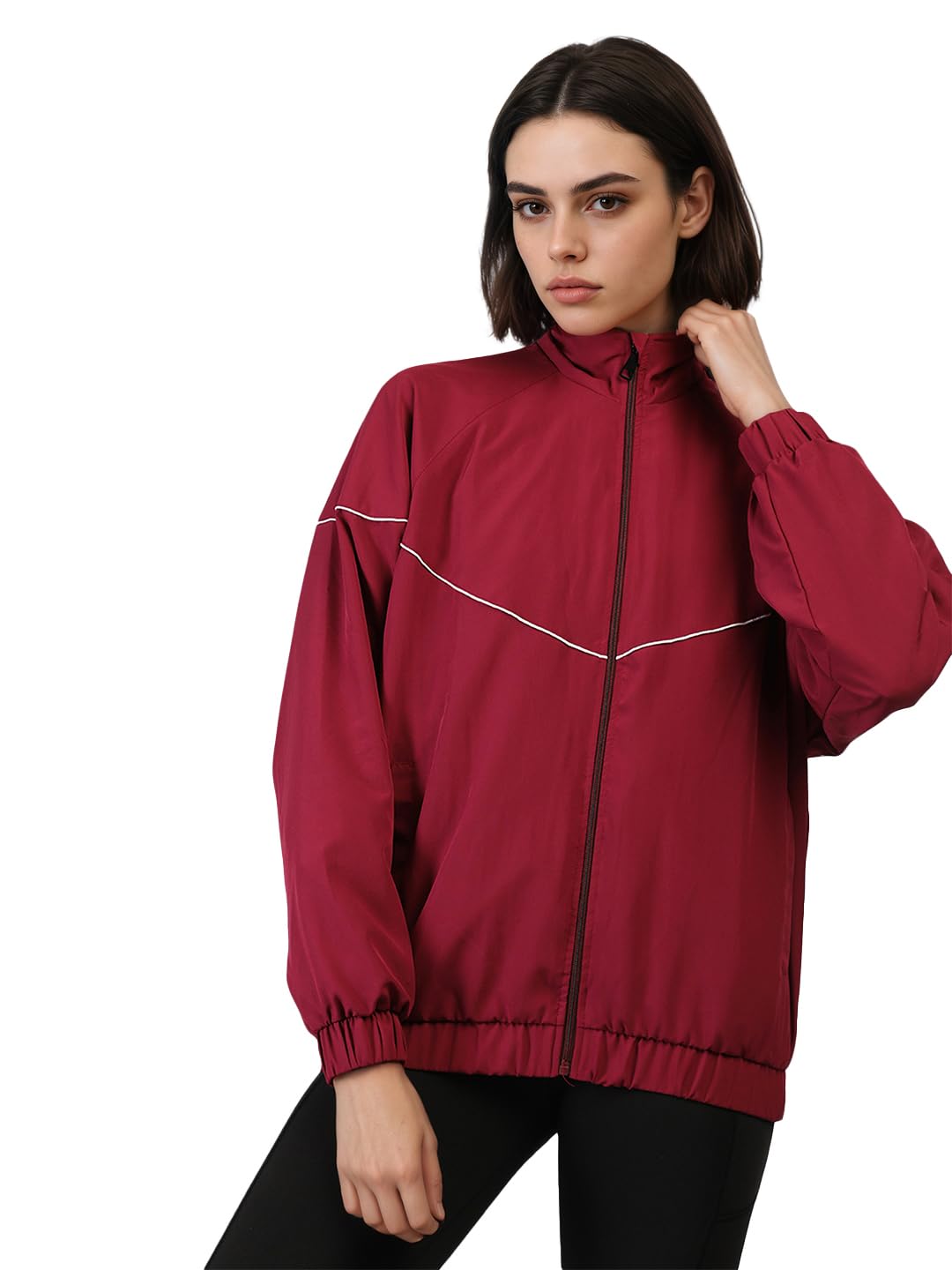 CHKOKKO Sunscreen Jacket for Women Zipper Sports Jacket | UV Protection | Sun Protective | Lightweight Water Resistant | Riding Biker | Outdoor Travel Gym Running