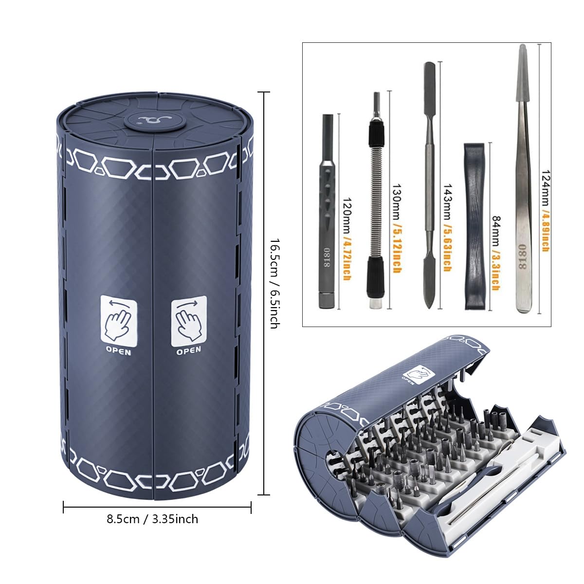 128 in 1 Precision Screwdriver Set,with Magnetic Kit for Computer, PC, for Mac-Book, for Laptop, forTablet,for iPhone, for Xbox, for Game Console for Dad Gifts