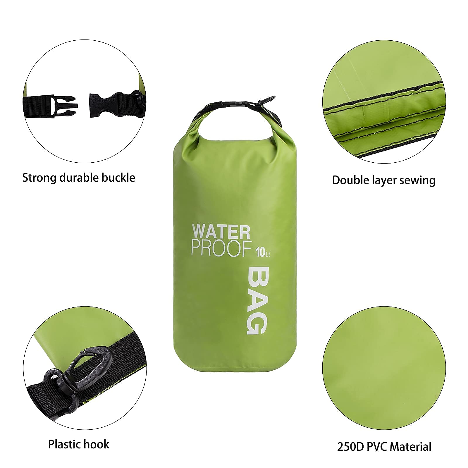 Blackace arteesol 5L 10L 20L 30L Impermeabile Borsa Secca/Borsa Impermeabile con Cinghia Lunga Regolabile per Kayak in Barca Escursione in canoa/pesca/Rafting/Nuoto/Snowboard