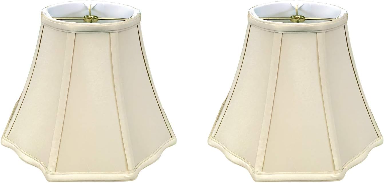 Royal Designs, Inc. Flare Bottom Outside Corner Scallop Lamp Shade, BS-701-10BG-2, Beige, 5 x 10 x 8, Set of 2