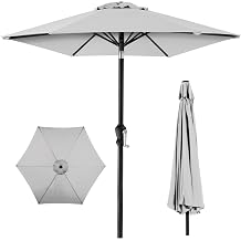 Best Choice Products 10ft Outdoor Patio Umbrella, Outdoor Table Umbrella, Yard Umbrella, Market Umbrella with 8 Sturdy Ribs, Push Button, Tilt and Crank - Fog Gray