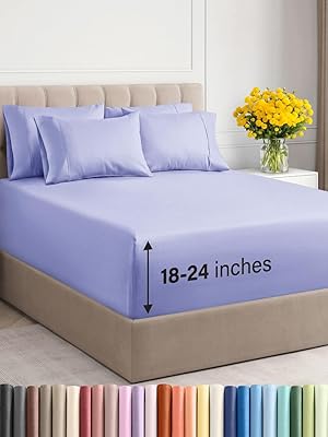 Extra Deep Queen Sheet Set - 6 Piece Breathable and Cooling Sheets - Hotel Luxury Bed Sheets Set - Easy & Secure Fit - Soft, Wrinkle Free and Comfy Sheets Set - Grey Sheet Set with Extra Deep Pockets