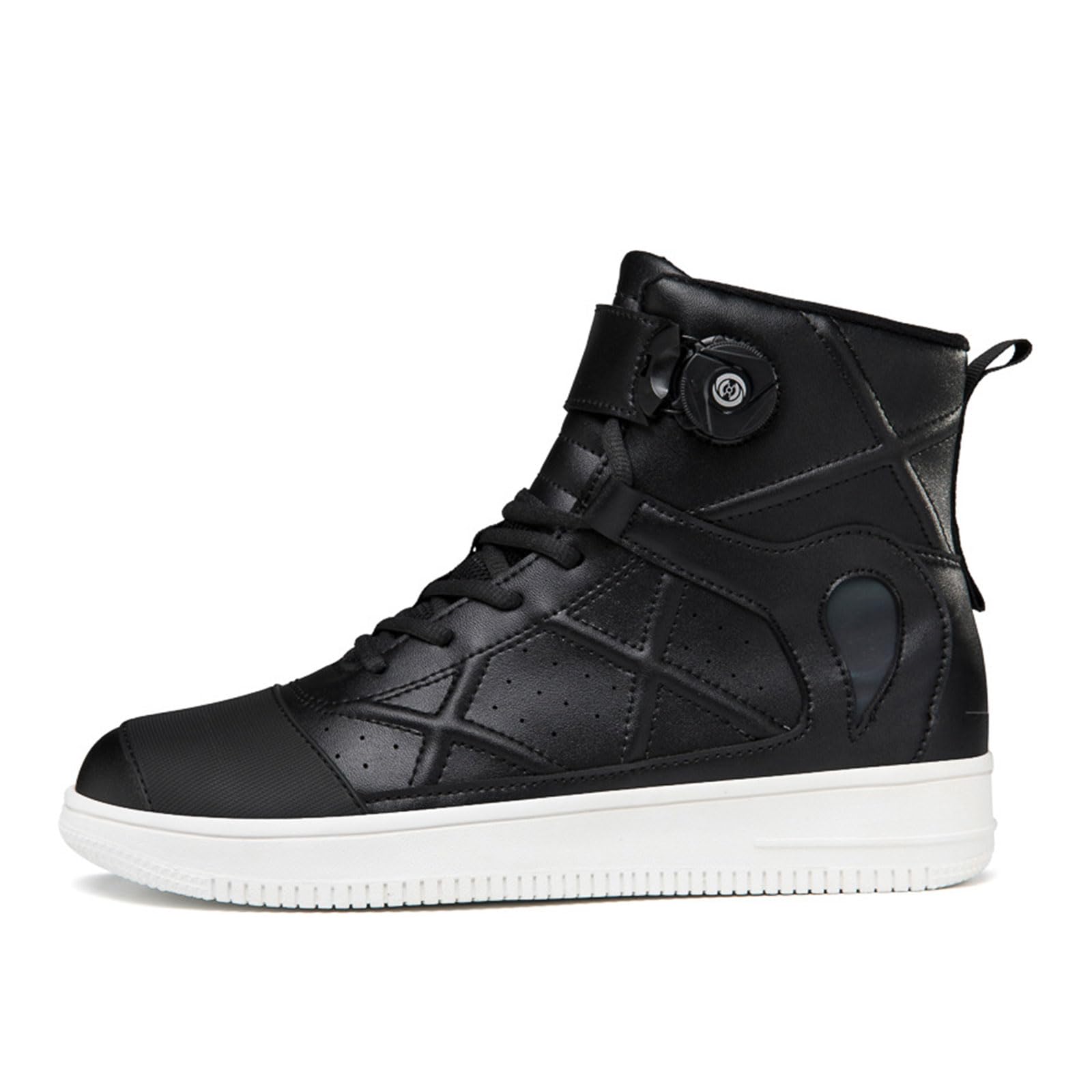 Moto Zapatos de Moto para Hombre,Zapatillas de Moto,Zapatillas de Motocross,Zapatillas de Motocicleta Casuales,Material de cueros,Suelas de Goma,Protección Tobillo y talón.