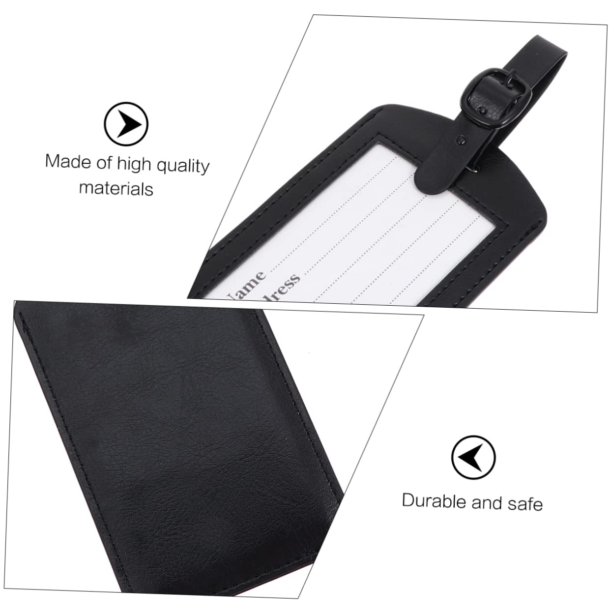 Healvian 2 Sätze Teiliges Pu Id Luggage Tag Praktische Strapazierfähige Kofferanhänger Für Reisetaschen Schultaschen 5 Stück * 2