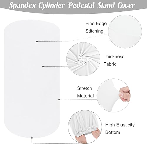 Miniatura 4 de Juego de 5 fundas de soporte cilíndrico de elastano para pedestal, fundas elásticas para zócalo, mesa de postre, cubierta de pilares para accesorios