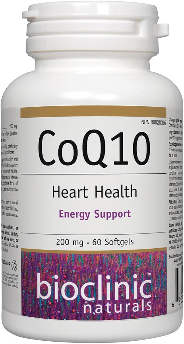 Bioclinic Naturals BioClinic Naturals CoQ10 200 mg 60 Softgels, Supports Heart Health, Proudly Canadian