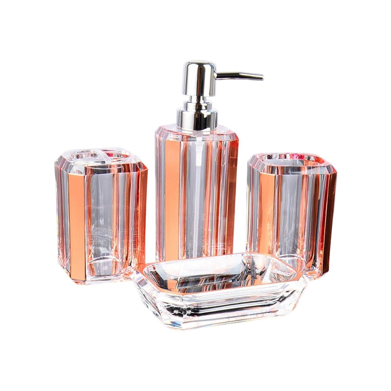 Ensemble d'accessoires de salle de bain rose pour sublimer votre premier appartement