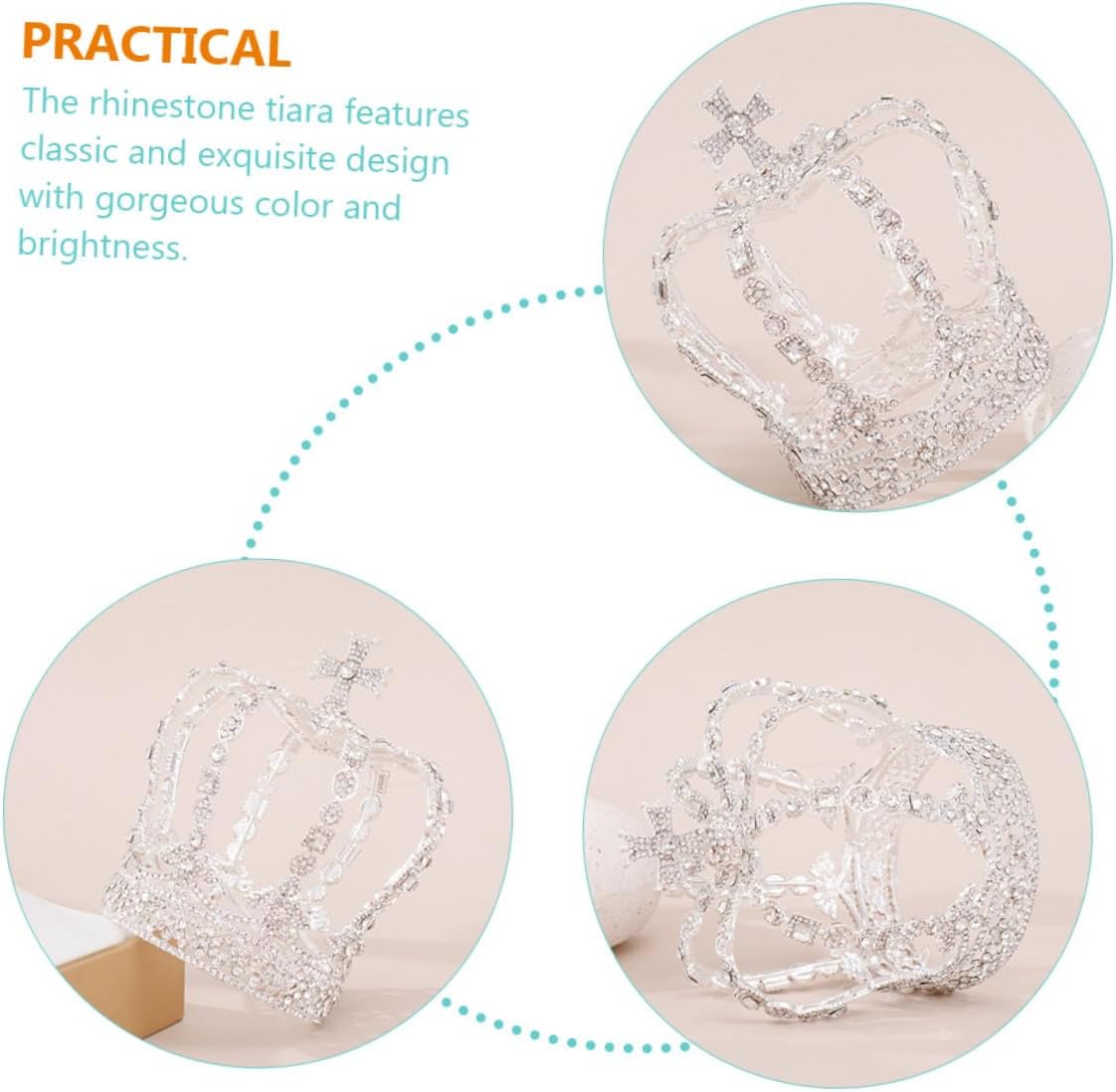 Bridal Rhinestone Tiara Crown Wedding Headpiece Elegant Circlet Hair Accessory for Brides and Special Occasions