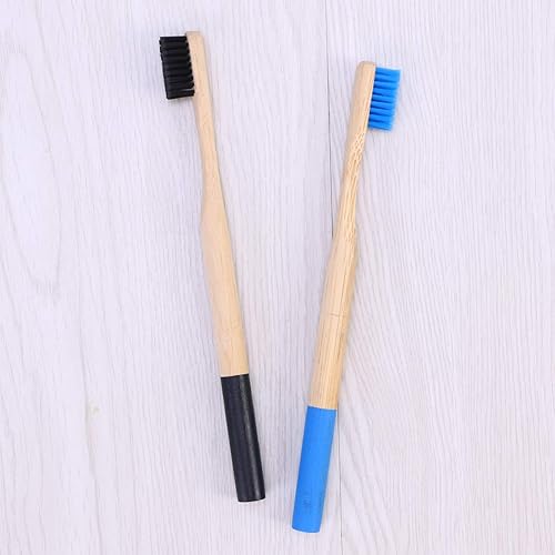 Miniatura 9 de EXCEART Cepillo de dientes de bambú, 3 piezas, cepillo de dientes suave de cuidado bucal, mango redondo, cepillo de dientes biodegradable para