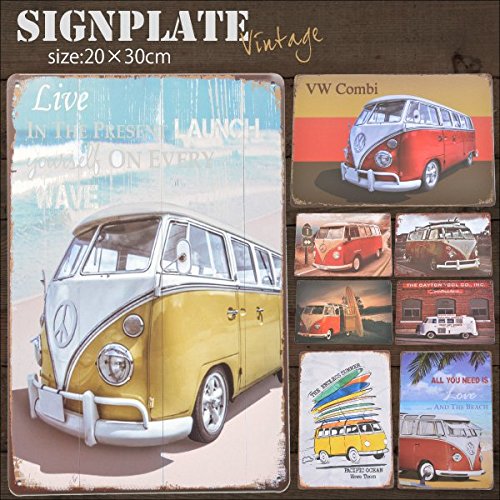 Amazon.co.jp: ブリキ看板ワーゲンバス VW レトロ van-1-016