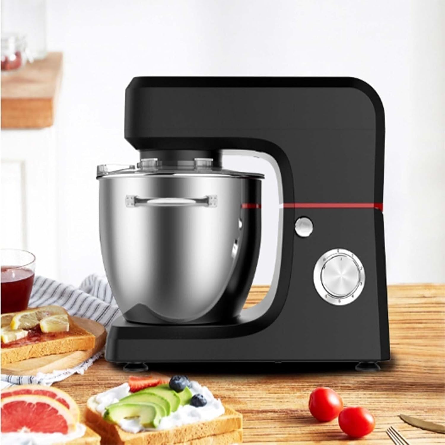Household Food Mixers Baking,Stand Mixer 1800W Dough Maker, Electric kneading Machine Stainless Steel Mixer,with 10L Bowl,Easy Cleaning for Home Baking(Gray)