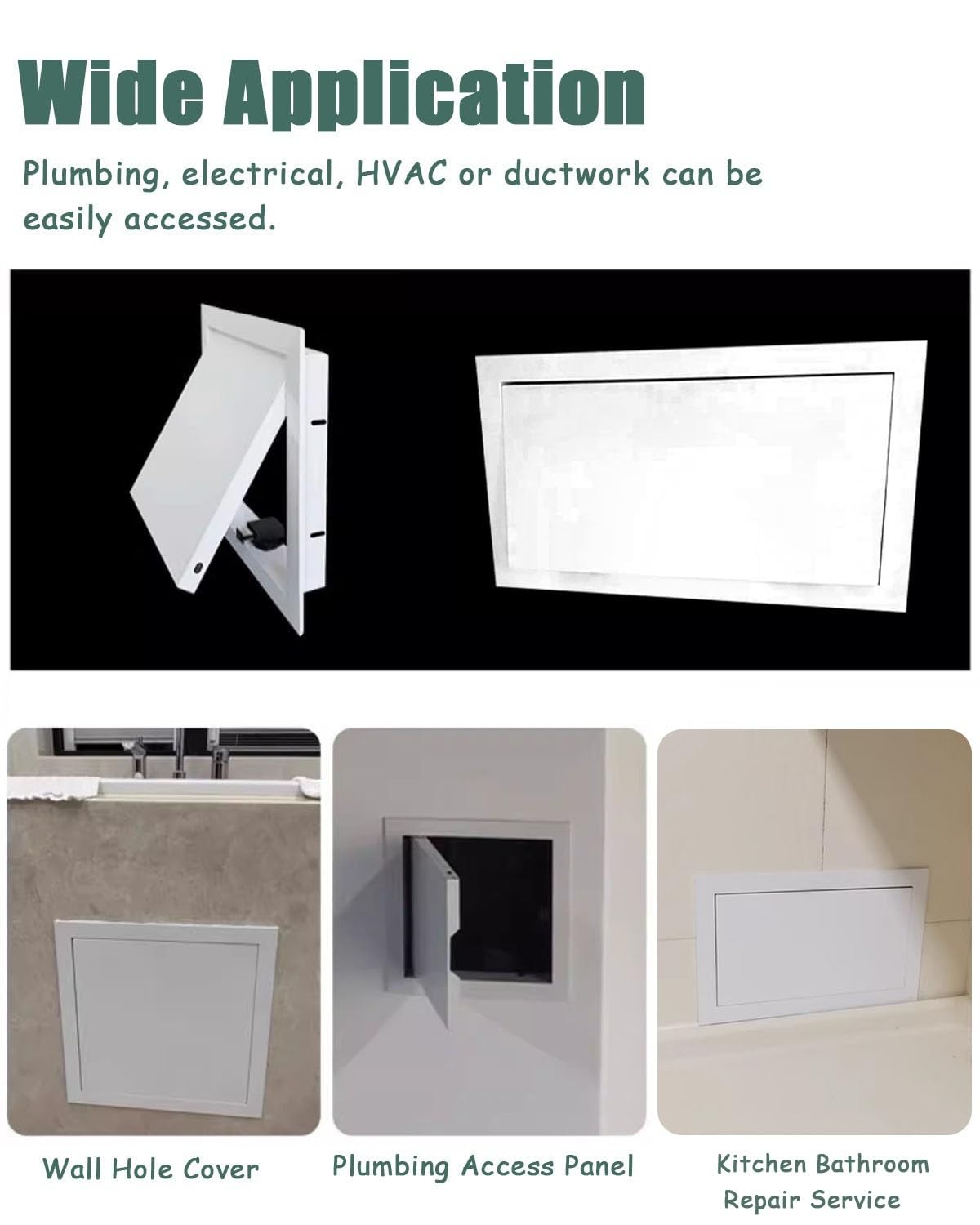 Puerta de Acceso metálica Impermeable para Pared, Puerta de ático con Panel de fácil Acceso, Marco de Aluminio, Tapa de Orificio de Pared, Placa de Servicio para cableado de plomer