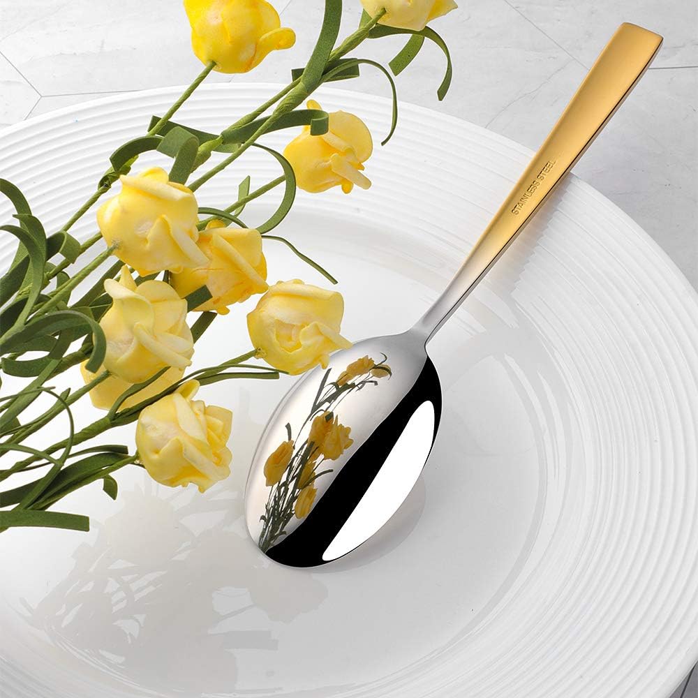 Buyer Star Gradient Gold Silverware Set 20-Pieces Stainless Steel Flatware Set Reusable Metal Dinnerware Cutlery Set