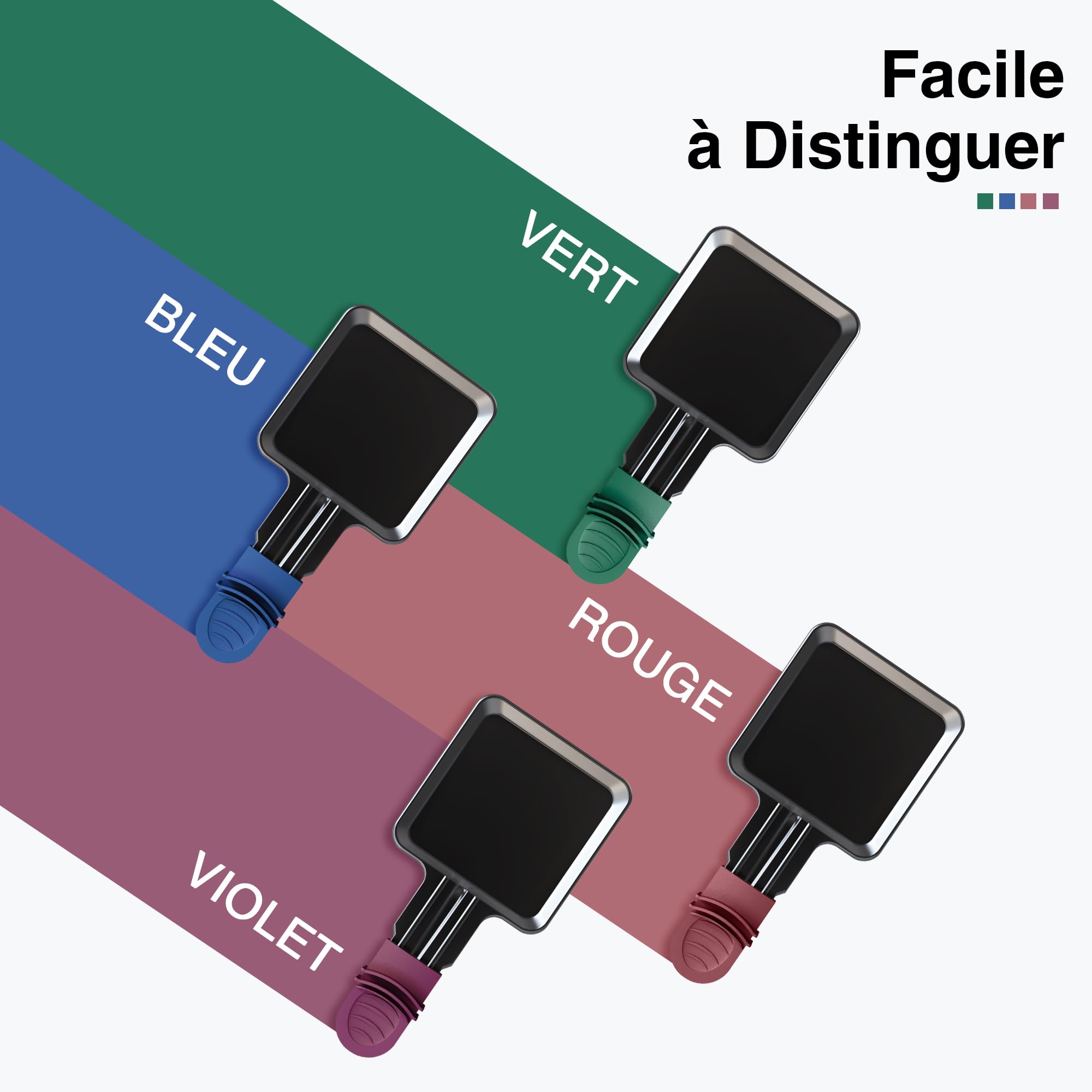 Yoassi 8 Pcs Poêlons Raclette Carré à Revêtement Antiadhésif,Mini Coupelle Raclette avec Poignées Colorées Anti-brûlures pour Fromage Fondu Oeuf Frit,8 Pcs Spatules Passés au Lave-vaisselle