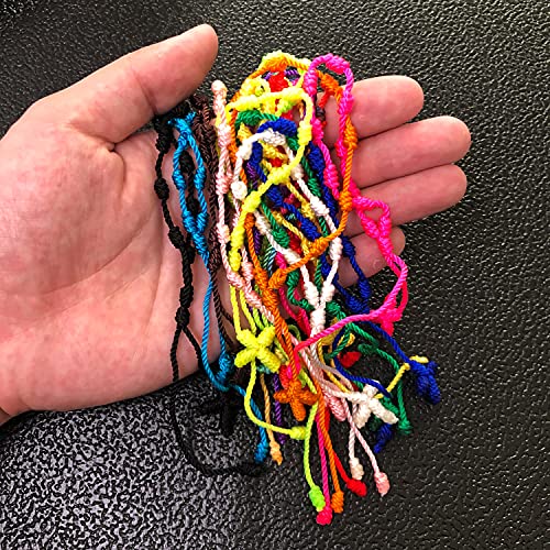 10 piezas Pulsera Rosario Ajustable con Cruz Tejida miniatura 4