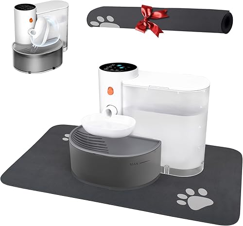 Miniatura 1 de GJEASE Fuente de agua inteligente para mascotas sin filtro, fuente de agua inalámbrica para gatos, fuente de agua sin filtro con pilas