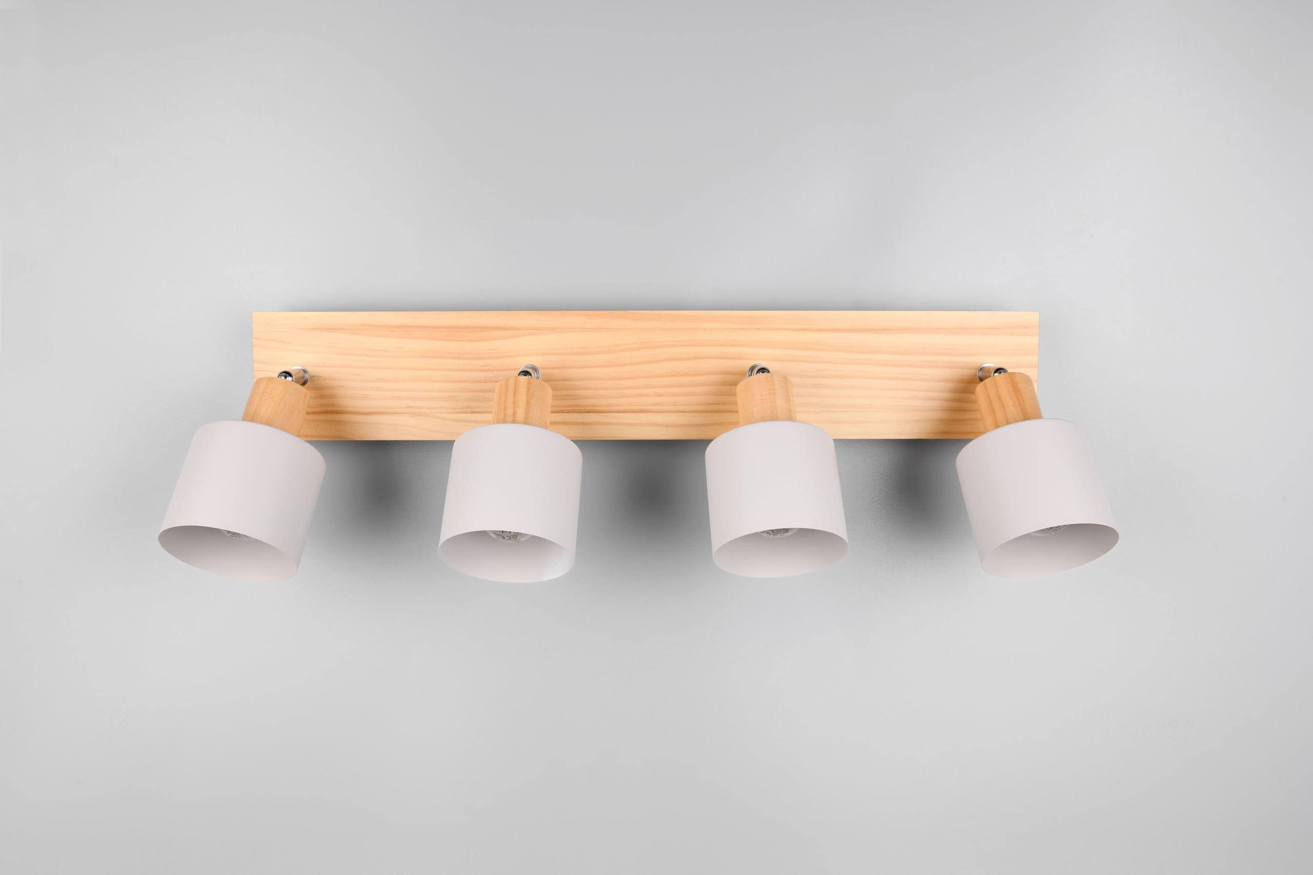 Trio Leuchten Foco de pared SHANTI 862700476, Metal gris cálido, madera natural, excl. 1x E14