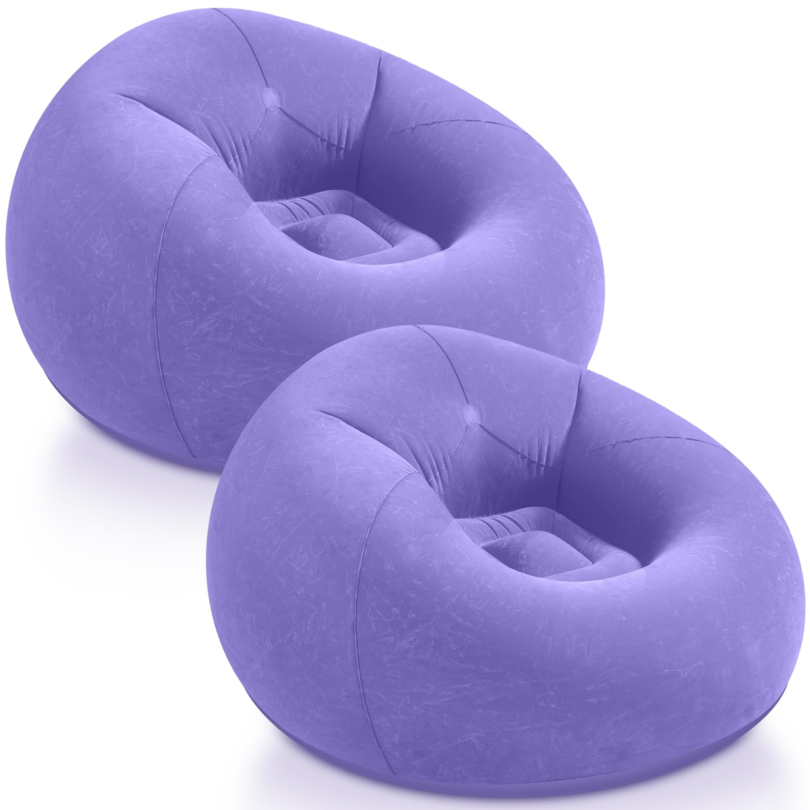 Realspring Inflatable Bean Bag Chairs,Light Purple,2 Pcs