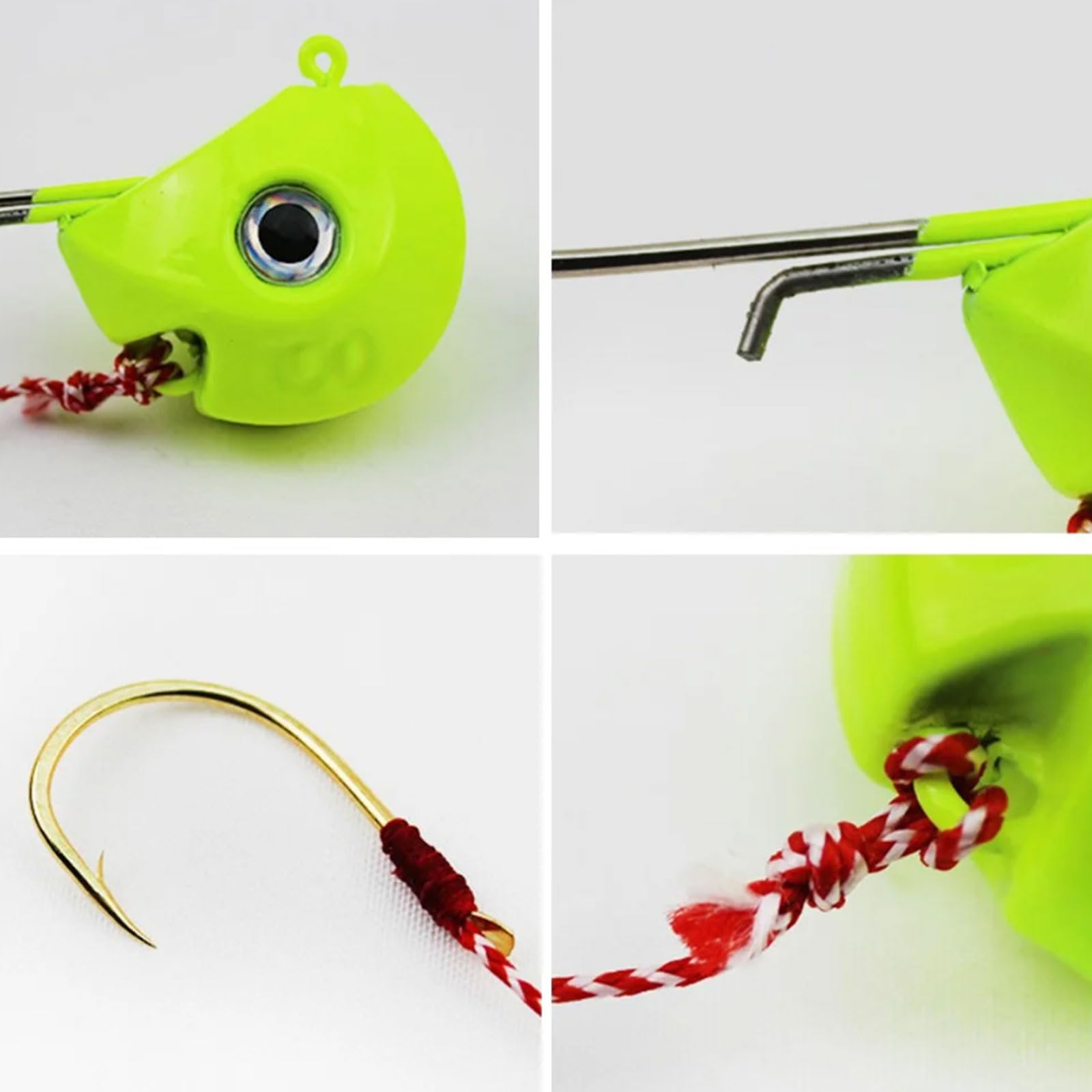 Anzuelos de Pesca con Cabeza de Metal, nuevos señuelos de 40g, 60g, 80g y 100g, anzuelos con un Solo Gancho, Accesorios for Barco for Pesca en el mar(Red,80g)