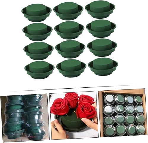 Miniatura 2 de CIMAXIC 12 piezas de espuma floral verde húmedo planta espuma cajas para flores naturales arreglo floral bloques de espuma redonda de espuma de