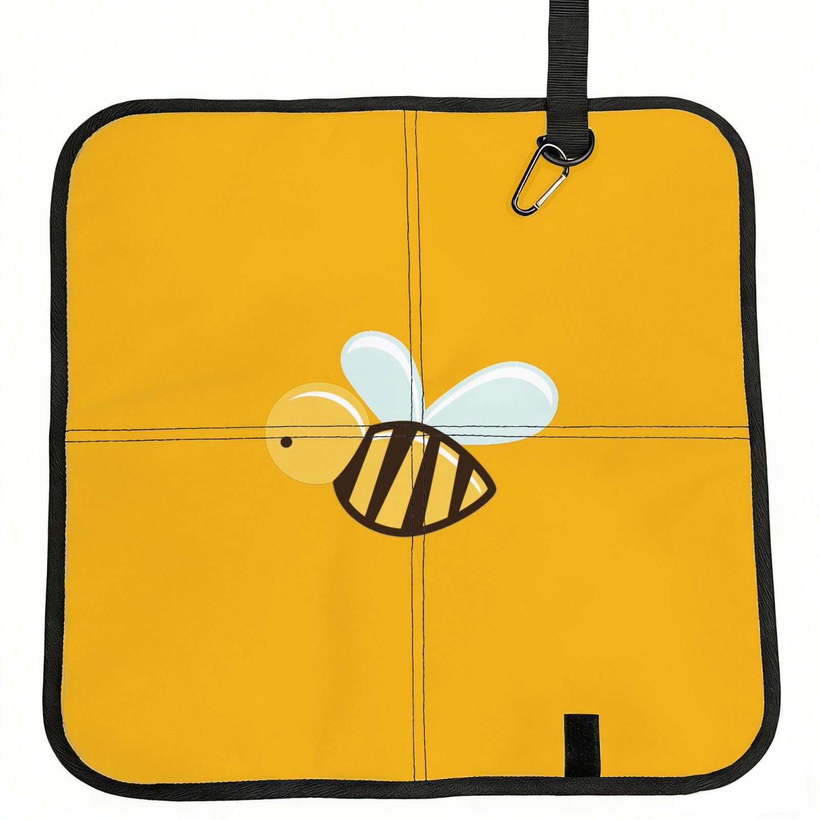 AYYQWE Cartoon Bee Print Foldable Seat Cushion Portable Chair Pad Office Commuting Picnic Camping Outdoor