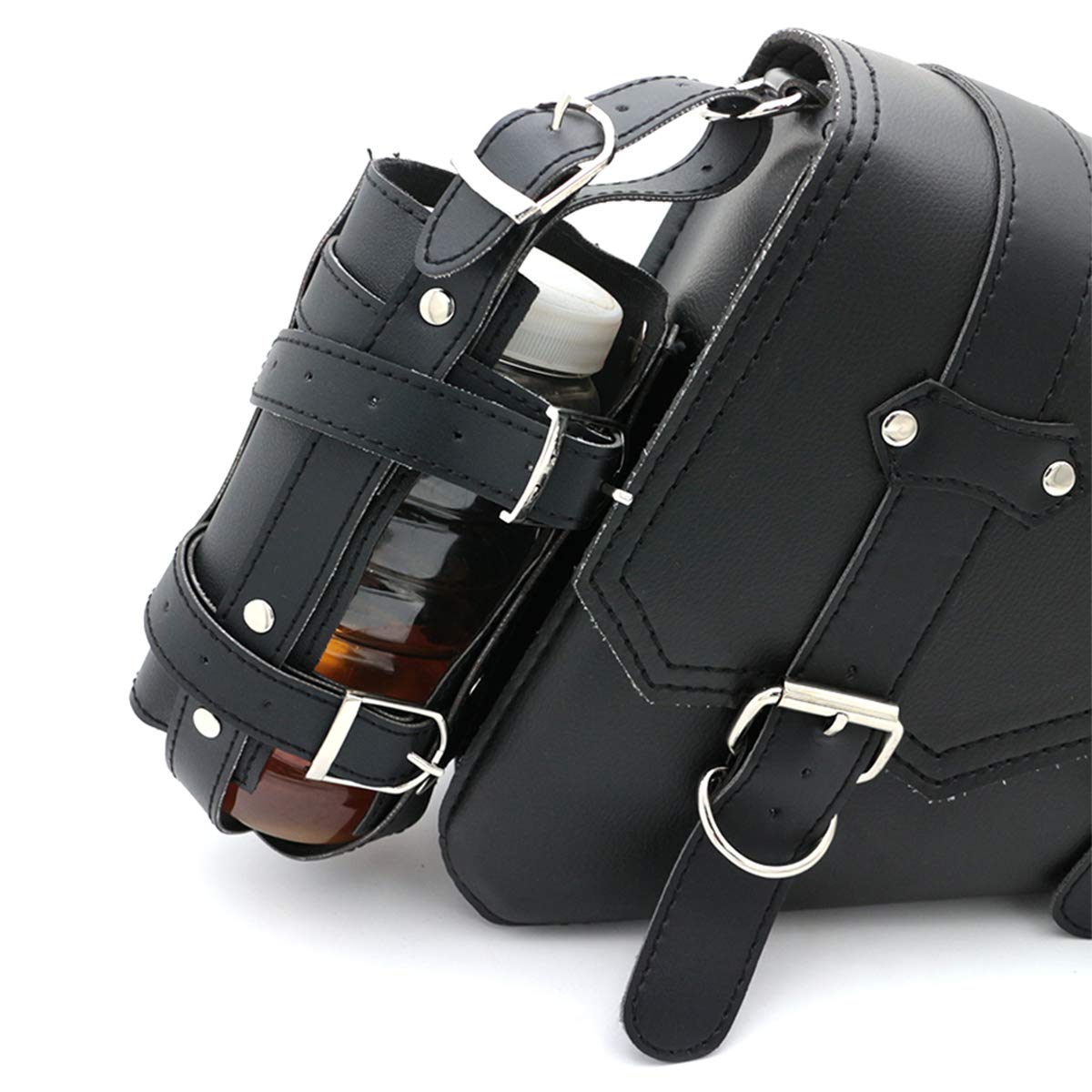 Sacoche de Selle de Moto Universelle en Cuir Synthétique pour Moto -Côté Droit