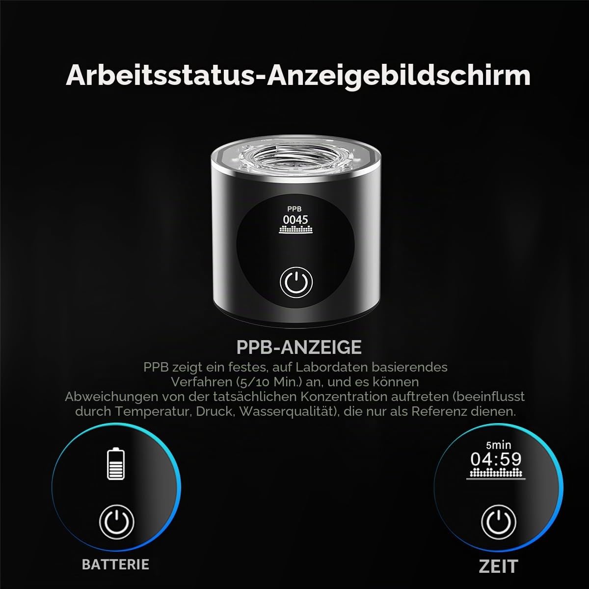ALTHY Performance Wasserstoff-Wassergenerator-Flasche, Bionics SPE#PEM Dual Chamber Technologie, PPB & Time & Battery Display Screen