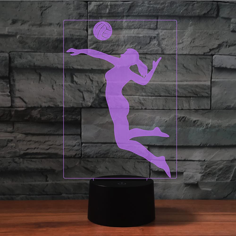 Luce Notturna 3D A Forma Di Pallavolo Per Bambini, Lampada LED Con 16 Colori E Telecomando, Regalo Originale